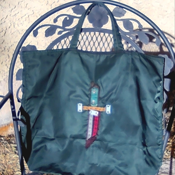 Auth. Prada Tote Bag, Excellent Vintage Condition, Rare w Mixed Media Figure - Picture 1 of 13